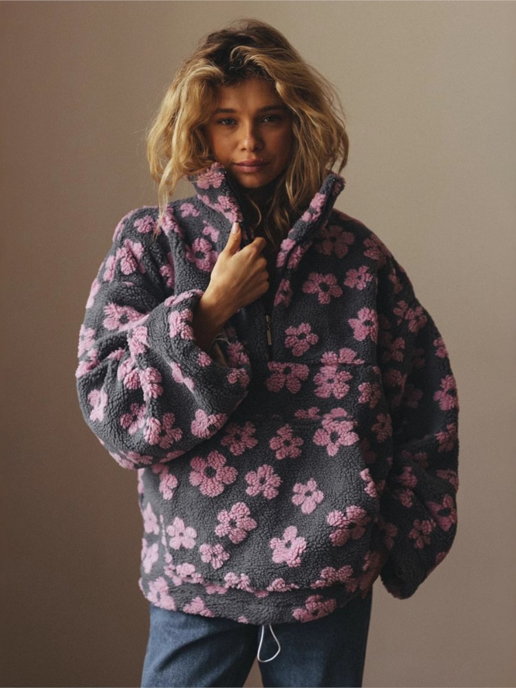 Plant Parent Hoodie - Женская толстовка с полуоткрытым воротником на